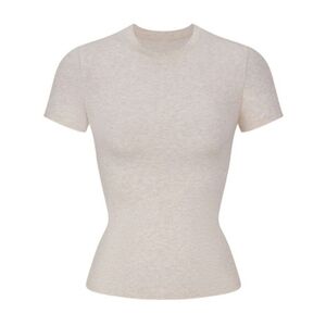 Skims Fits Everybody Cotton Jersey Tshirt Size Xs Oatmeal